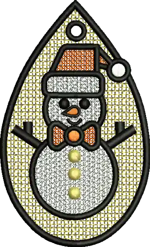 FSL Snow Man Embroidery Design Seasonal Sale