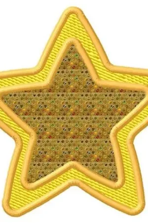 Bargain Gold Star Applique Embroidery Design