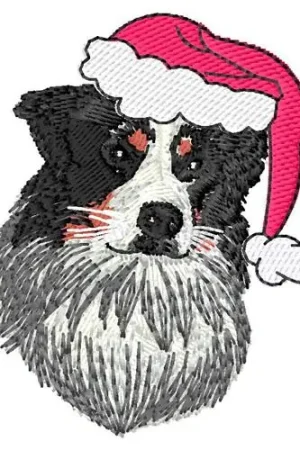 Aussie in Santa Hat Embroidery Design Last Chance