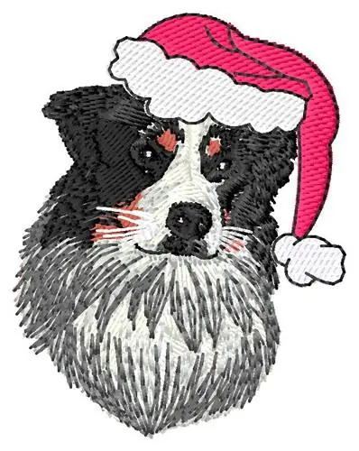 Aussie in Santa Hat Embroidery Design Last Chance