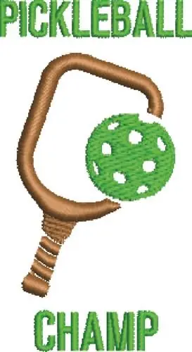 Pickleball Champ Embroidery Design Bargain