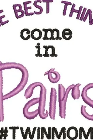 Best Things In Pairs Embroidery Design Luxury