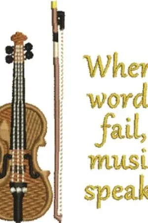 Weekend Sale Music Speaks Embroidery Design