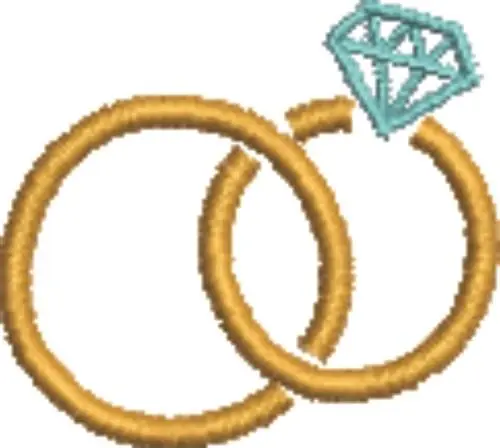 Wedding Rings Embroidery Design Free Delivery