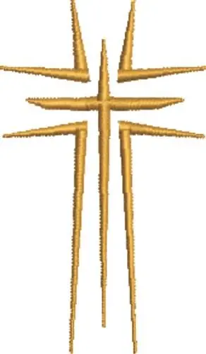 Premium Gold Crucifix Embroidery Design