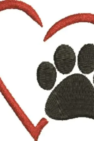 Paw Heart Embroidery Design Trending