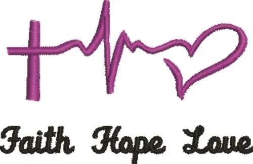 Modern Faith Hope Love Embroidery Design