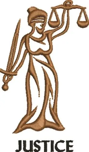 New Release Justice Outline Embroidery Design
