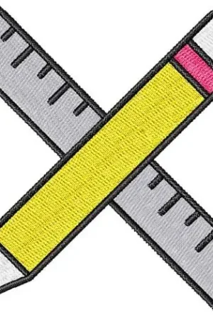 Budget Pencil & Ruler Embroidery Design