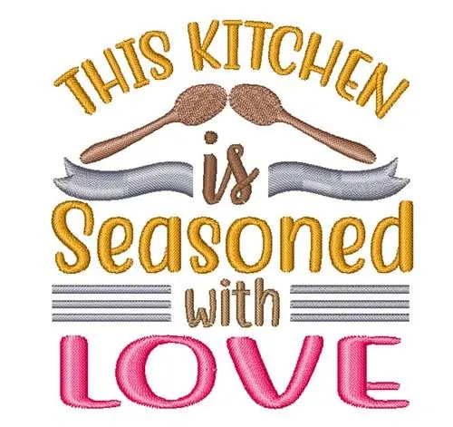 Modern Seasoned With Love Embroidery Design