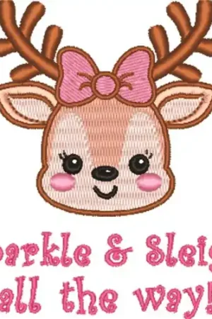Reindeer Sparkle Embroidery Design Authentic