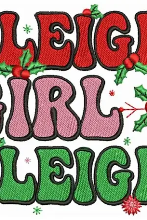 Sleigh Girl Sleigh Embroidery Design Final Sale