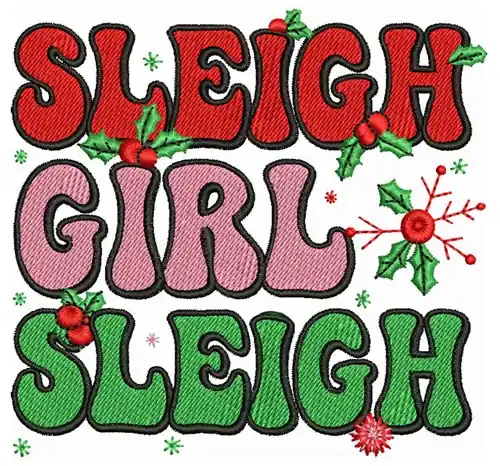 Sleigh Girl Sleigh Embroidery Design Final Sale