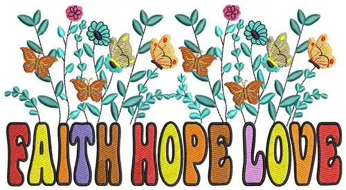 Shop Now Faith Hope Love Embroidery Design