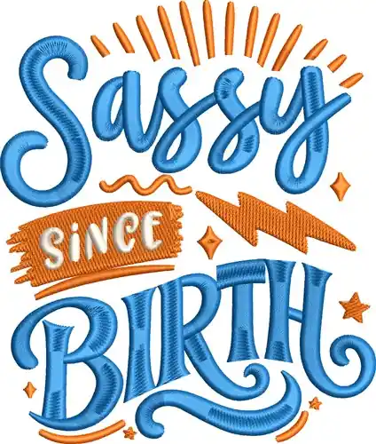 Direct From Factory Sassy Since Birth Embroidery Design