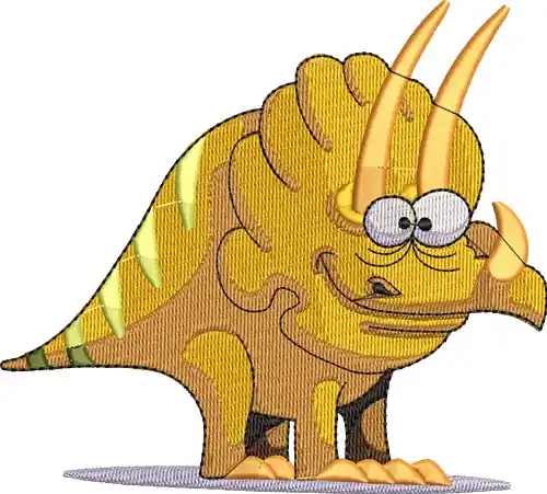 Worldwide Shipping Golden Dinosaur Embroidery Design