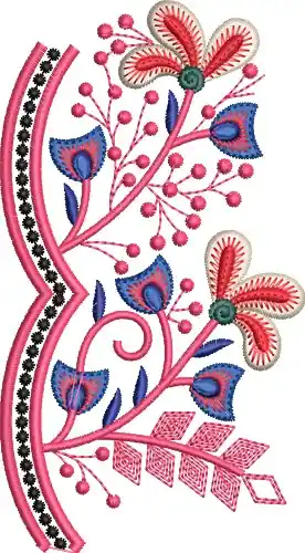 Limited Offer Floral Scallop Border Embroidery Design