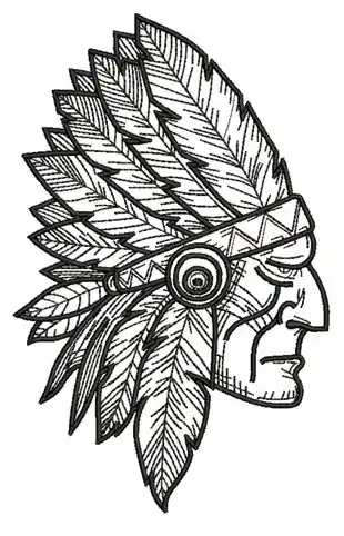 Get Yours Indian Chief Head Embroidery Design