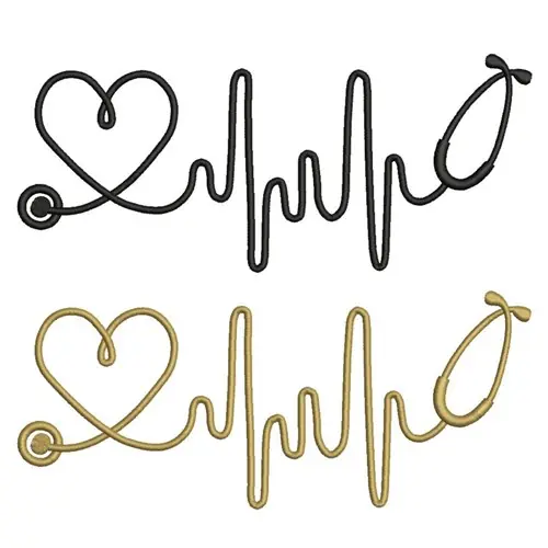 Limited Edition Stethoscope Heartbeat Embroidery Design