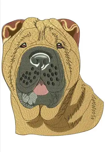 Shar Pei Embroidery Design Price Cut