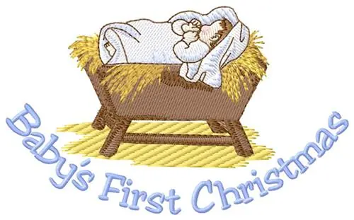 Babys First Christmas Embroidery Design Last Chance