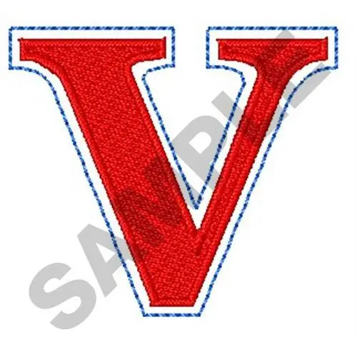 Limited Offer ROMAN UPPER CASE V Embroidery Design
