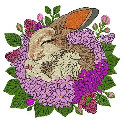 One Day Deal Bunny In Blooms Embroidery Design