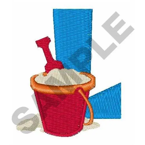 BEACH TOWEL FONT L Embroidery Design Brand New