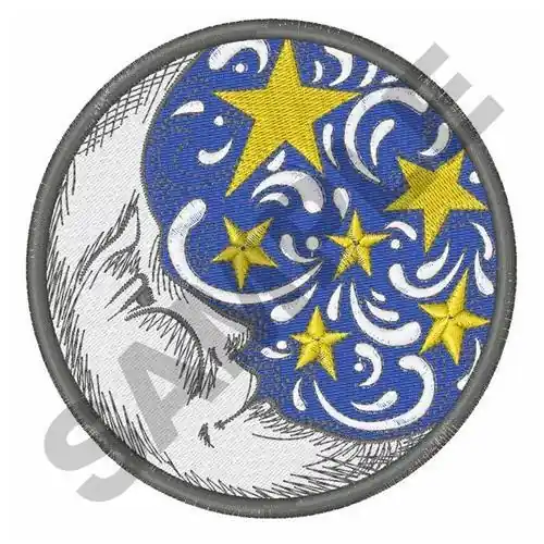 MOON AND STARS Embroidery Design Warranty Included