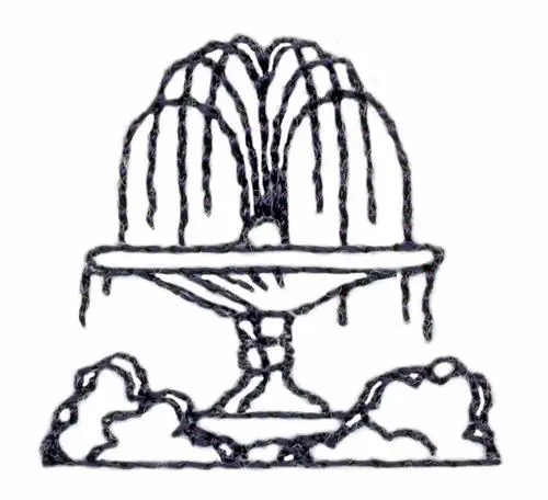 Park Fountain Embroidery Design Same Day Shipping