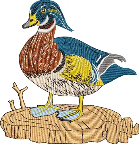 Professional Grade Colorful Duck Embroidery Design