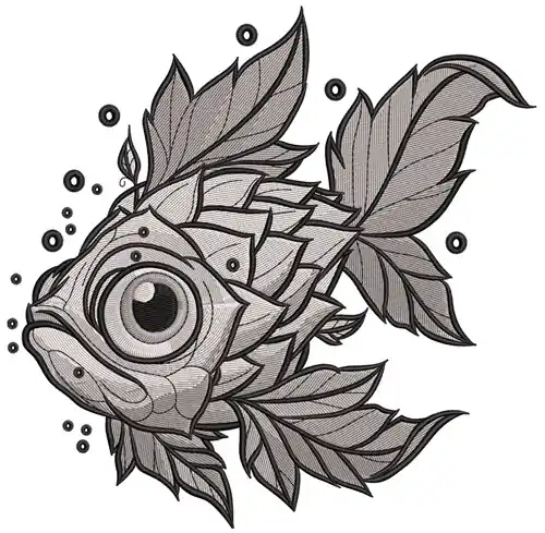 Feather Fish Embroidery Design Best Price