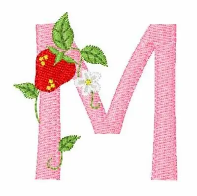 Must Have Strawberry M Embroidery Design