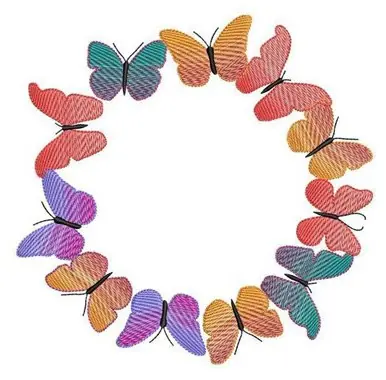 Butterfly Wreath Embroidery Design Reduced Price