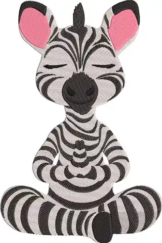 Yoga Zebra Embroidery Design While Supplies Last