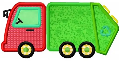 Best Price Applique Garbage Truck Embroidery Design