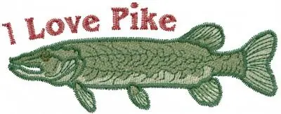 I Love Pike Embroidery Design Limited Time