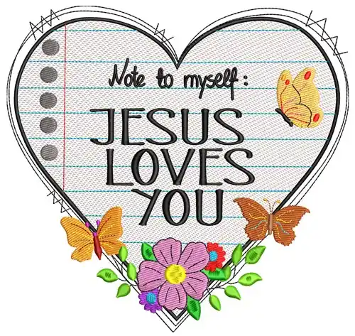 Jesus Loves You Embroidery Design Luxury