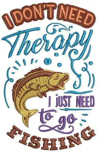 No Minimum Order Fishing Therapy Embroidery Design