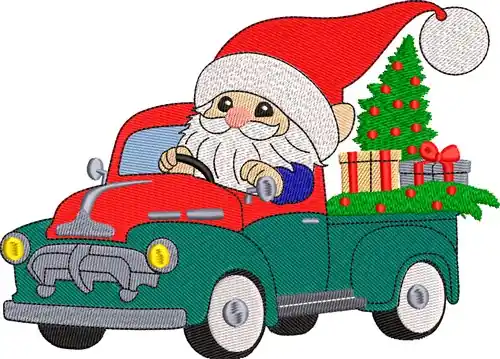 Reduced Price Santa's Pickup Embroidery Design