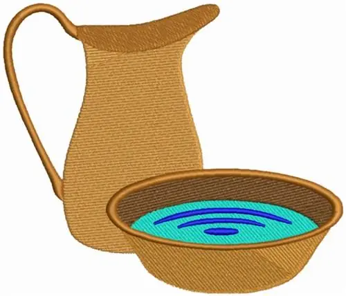 Hassle-Free Returns Basin and Ewer Embroidery Design