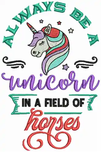 Wholesale Be A Unicorn Embroidery Design
