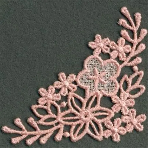 FSL Floral Corner Embroidery Design Professional Grade