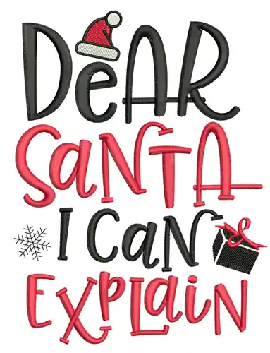 Direct From Manufacturer Dear Santa Embroidery Design