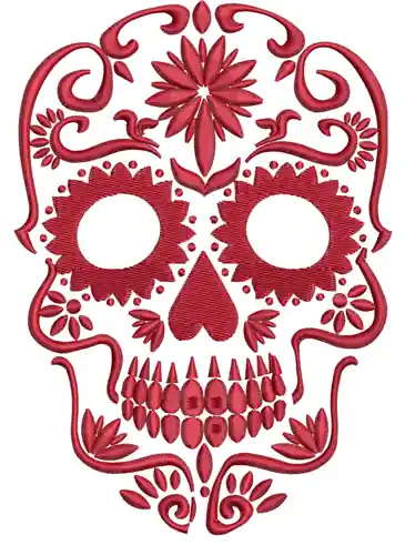 Day Of Dead Skull Embroidery Design Luxury