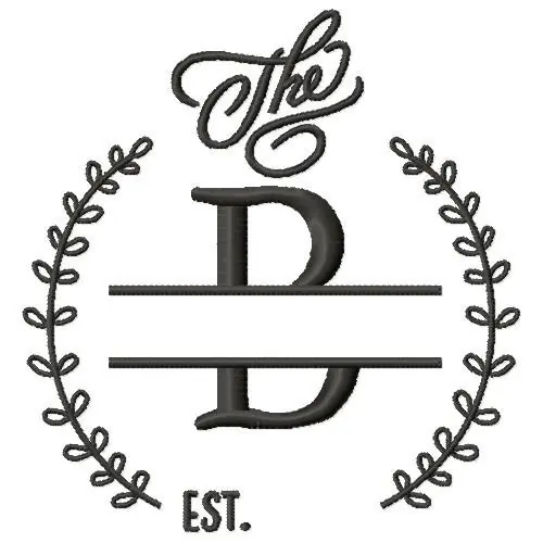 B Wedding Name Drop Embroidery Design Brand New