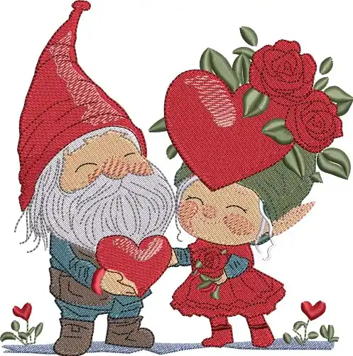 Direct From Factory Love Gnomes Embroidery Design
