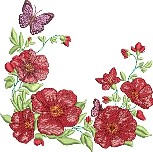 Instant Buy Butterfly Garden Embroidery Design