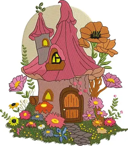 Hot Picks Cottage Flowers Embroidery Design