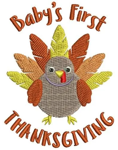 Free Delivery Baby's First Thanksgiving Embroidery Design